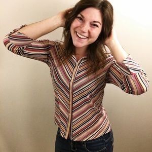M.K.M. Designs colorful striped blouse Medium
